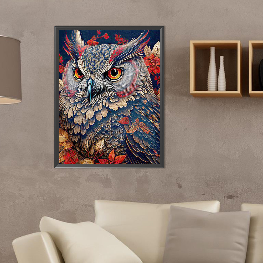 Owl In The Woods - Full Round Drill Diamond Painting 30*40CM