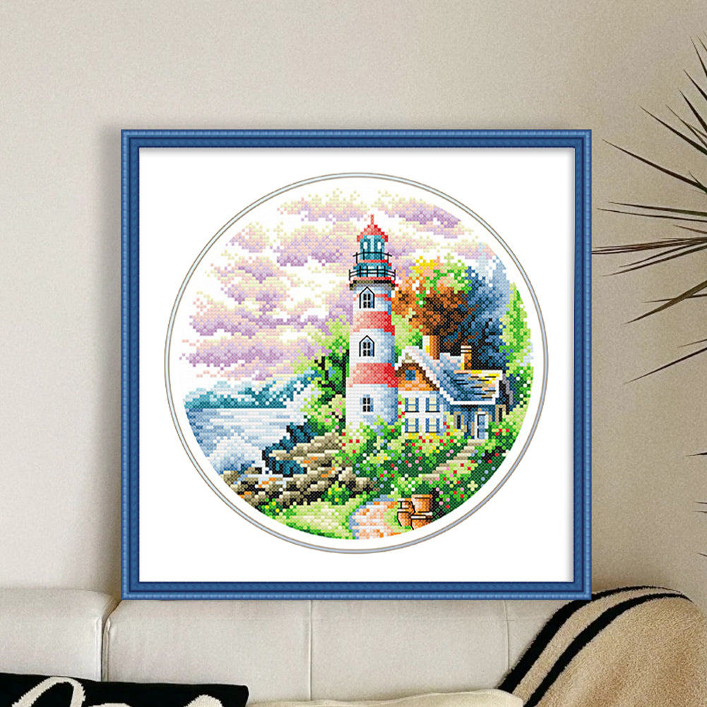 Lighthouse Garden - 11CT Stamped Cross Stitch 35*35CM£¨Spring£©