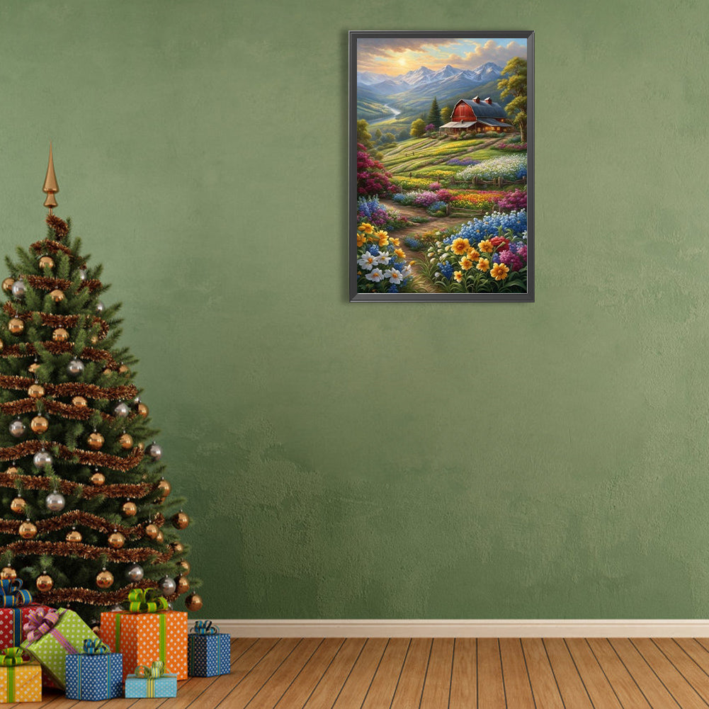 Pastoral Flowers And Plants - Full Round Drill Diamond Painting 40*60CM