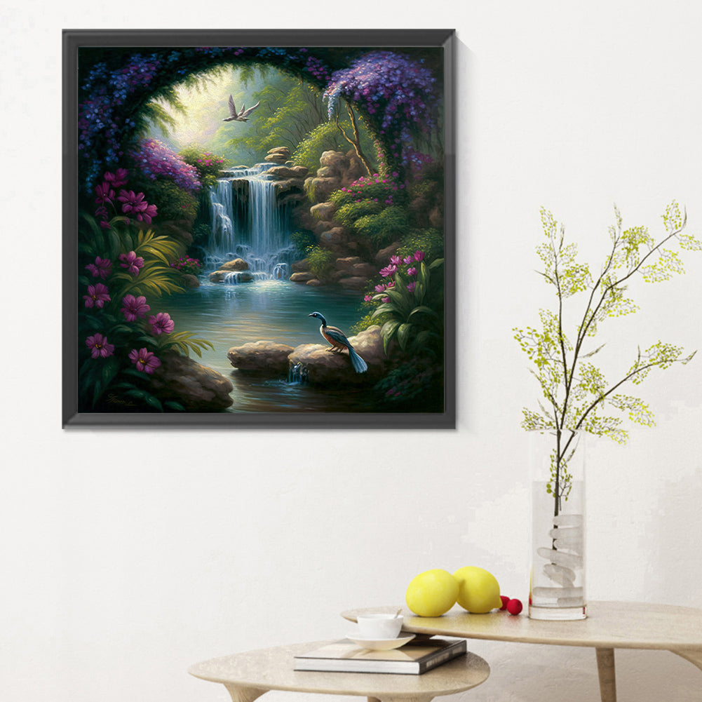 Secluded Forest Lake - Full Round Drill Diamond Painting 30*30CM