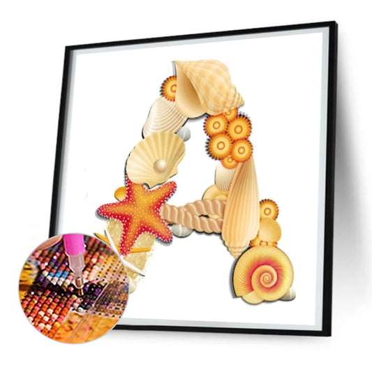 Beach Letter A - Full Round Drill Diamond Painting 30*30CM