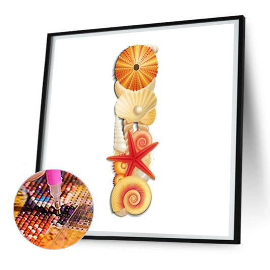 Beach Letter I Word - Full Round Drill Diamond Painting 30*30CM