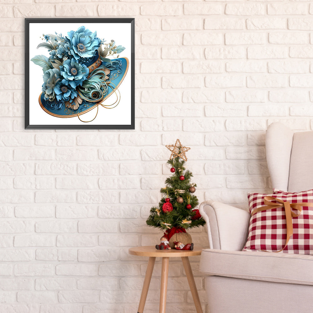 Blue Top Hat - Full Round Drill Diamond Painting 30*30CM