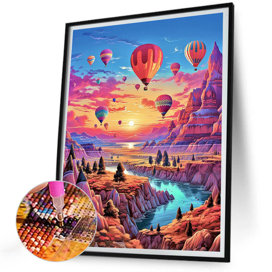 Hot Air Balloon - Full Round Drill Diamond Painting 30*40CM