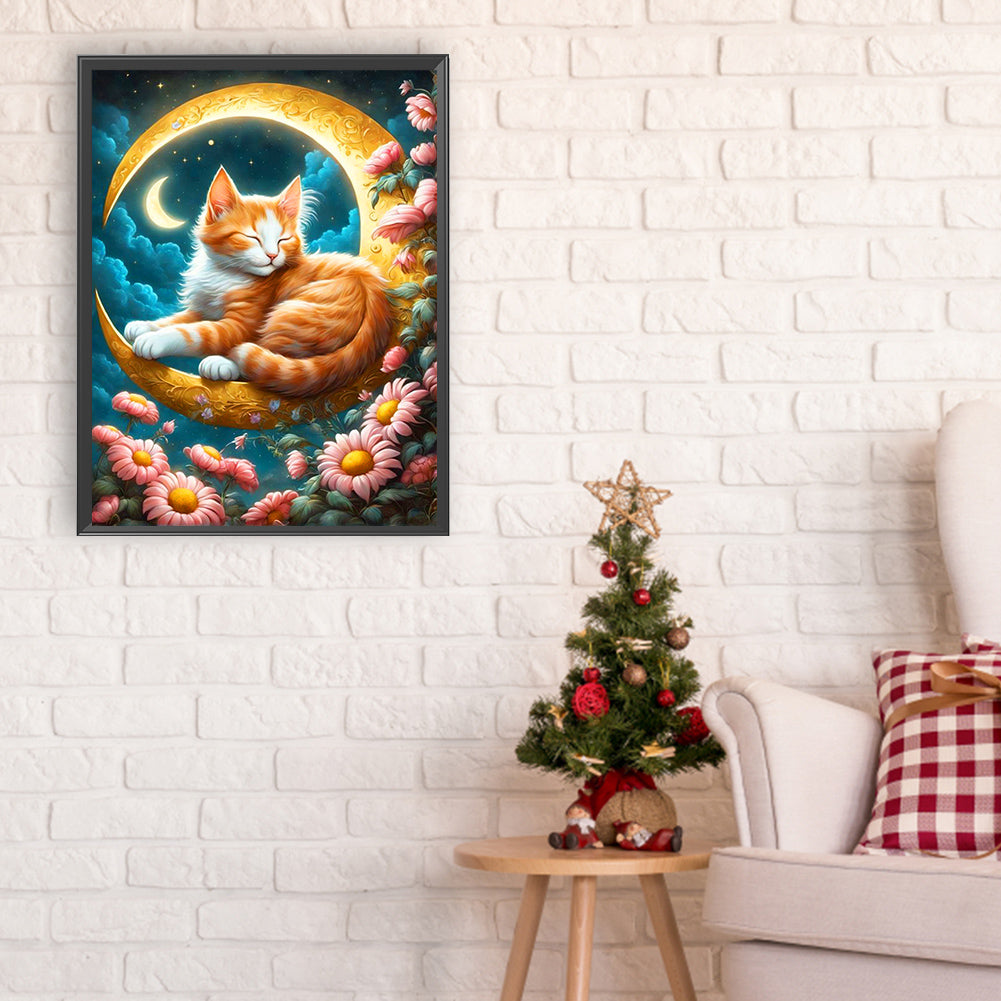 Sleeping Cat - Full Round Drill Diamond Painting 30*40CM