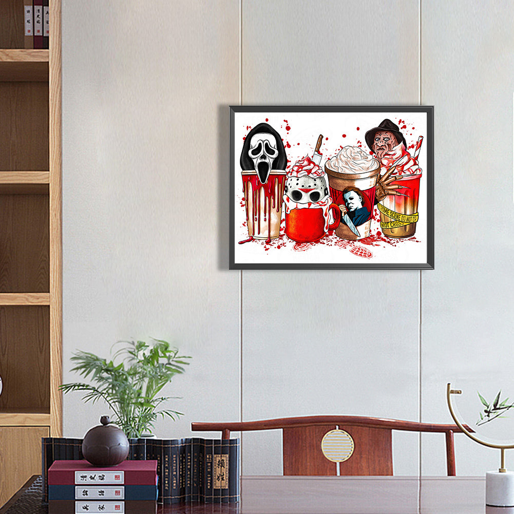 Horror Ice Cream Cup - Full Round Drill Diamond Painting 50*40CM