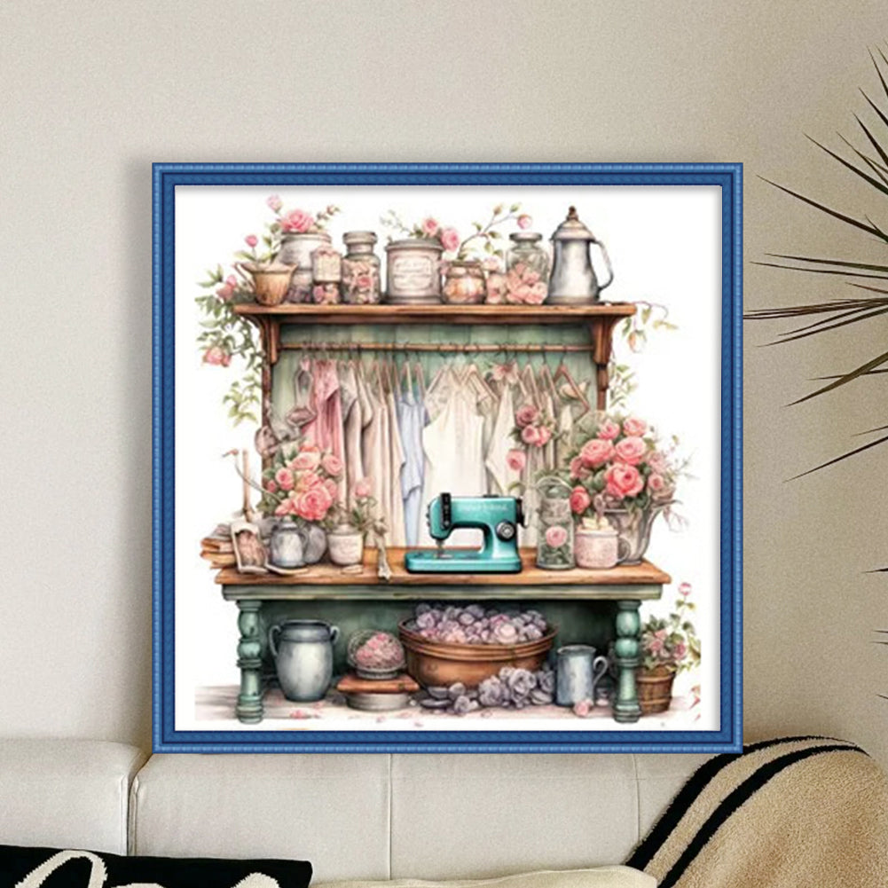 Sewing Table - 11CT Stamped Cross Stitch 50*50CM