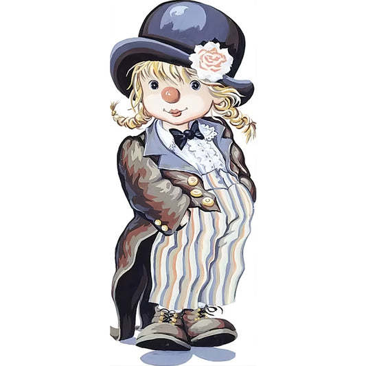 Clowness - Full Round Drill Diamond Painting 30*75CM