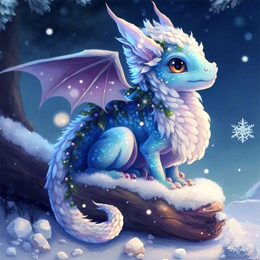 Winter Pterosaur - 18CT Stamped Cross Stitch 30*30CM