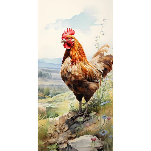 Pastoral Animal Rooster - Full Round Drill Diamond Painting 40*80CM
