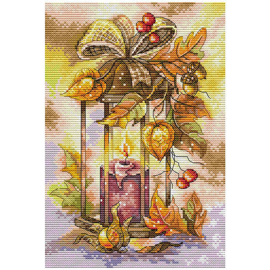 Autumn Lantern - 16CT Stamped Cross Stitch 18*26CM(Joy Sunday)