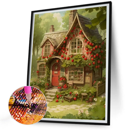 Strawberry House - Full Round Drill Diamond Painting 30*40CM
