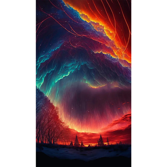 Aurora Night View - Full Round AB Drill Diamond Painting 40*70CM