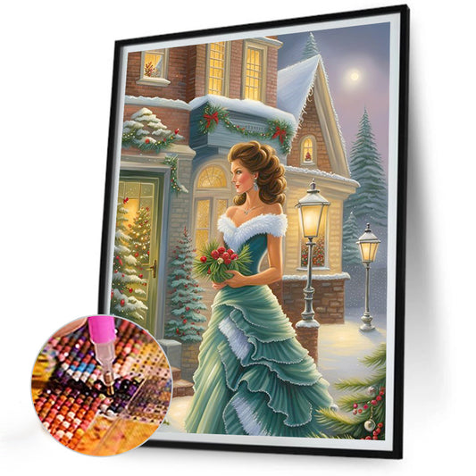 Santa Girl - Full Round Drill Diamond Painting 30*40CM