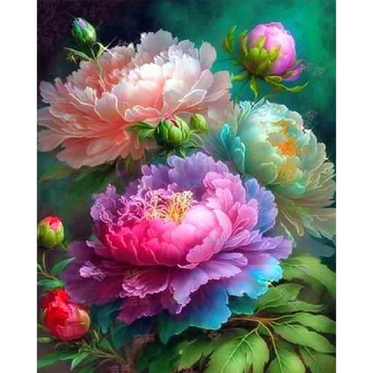 Peony - 11CT Stamped Cross Stitch 40*50CM