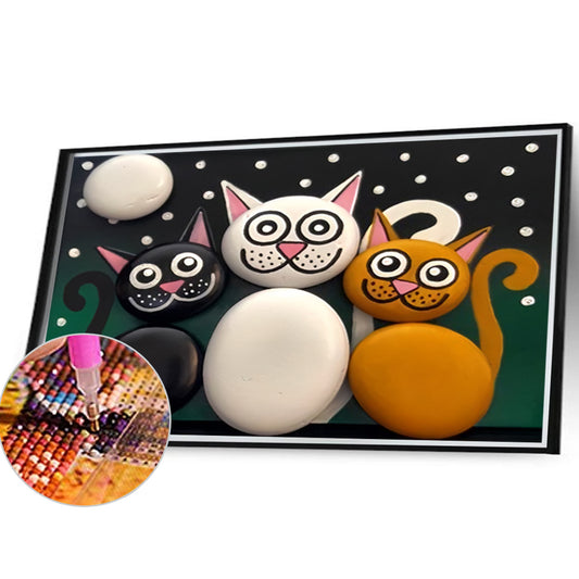 Cat - Full Round Drill Diamond Painting 40*30CM