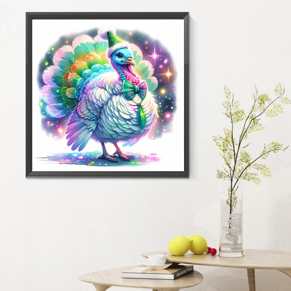 Shiny Animal Turkey - Full Round Drill Diamond Painting 30*30CM