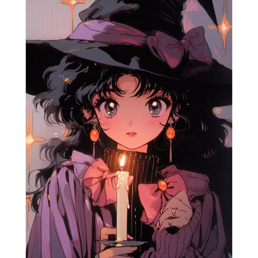 Cartoon Little Witch - Full Square Drill Diamond Painting 40*50CM