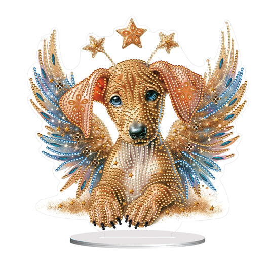 Diamond Painting Desktop Decor for Home Office Desktop Decor (Winged Dachshund)