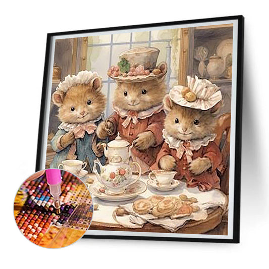 Warm Animal Family - Full Round Drill Diamond Painting 30*30CM