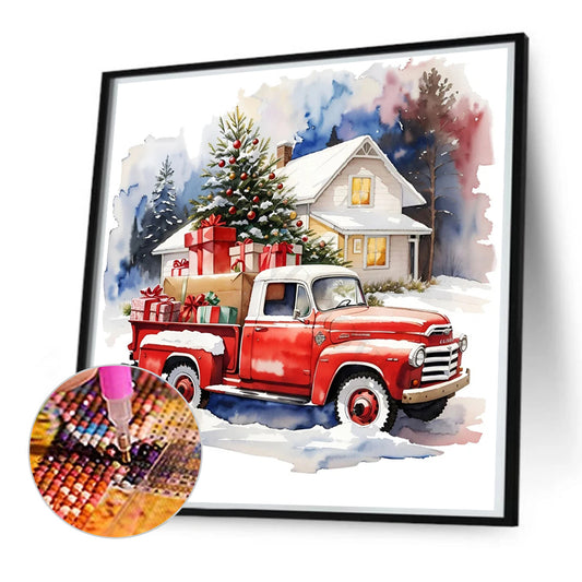 Red Truck - Full Round Drill Diamond Painting 50*50CM