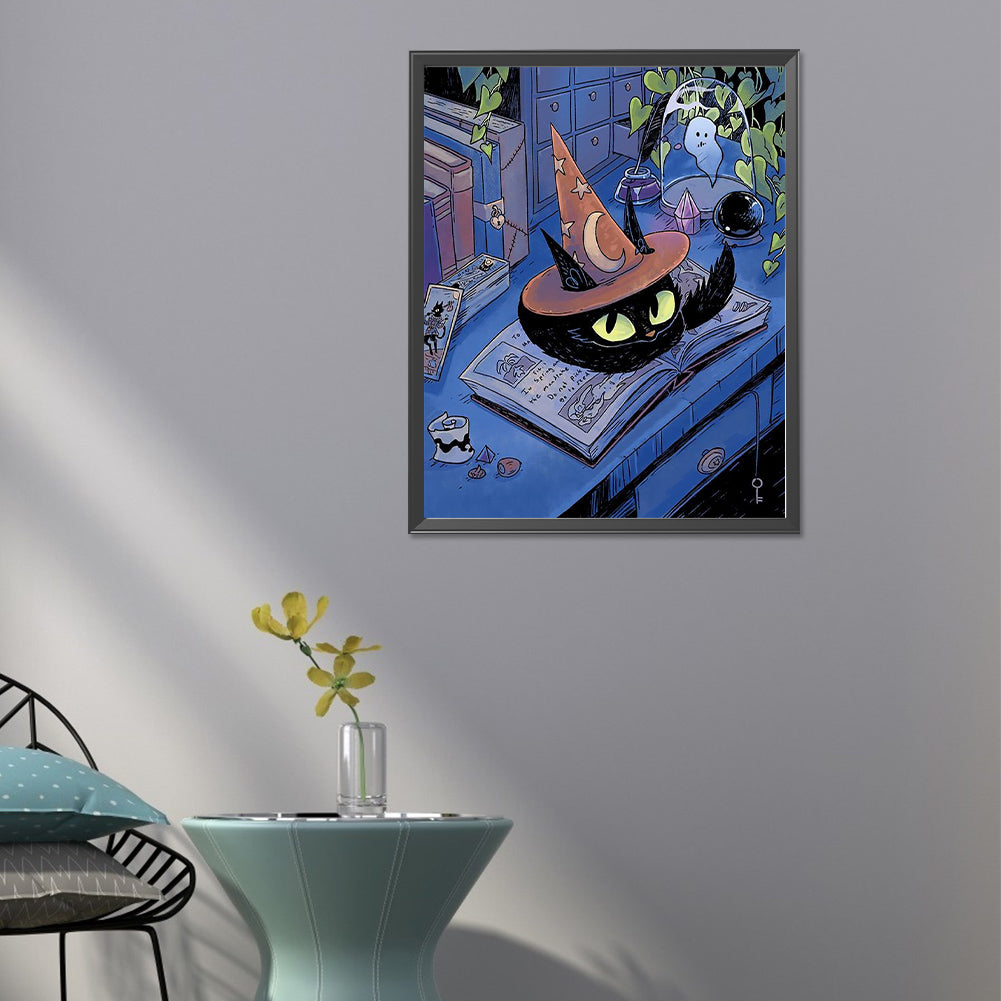 Black Cat - Full Round Drill Diamond Painting 40*50CM