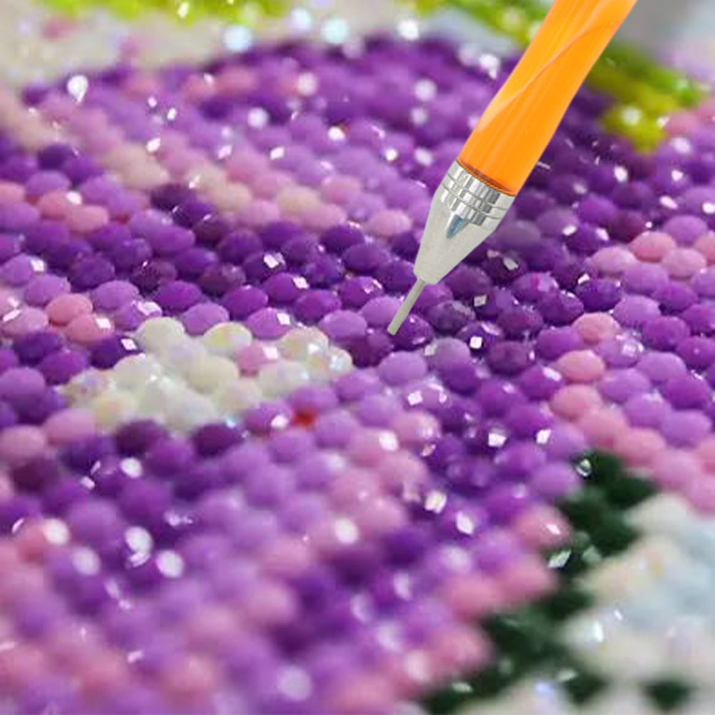 Double-End Manicure Point Drill Pen with Clay Glue Tips Nail Art Tool (Yellow)