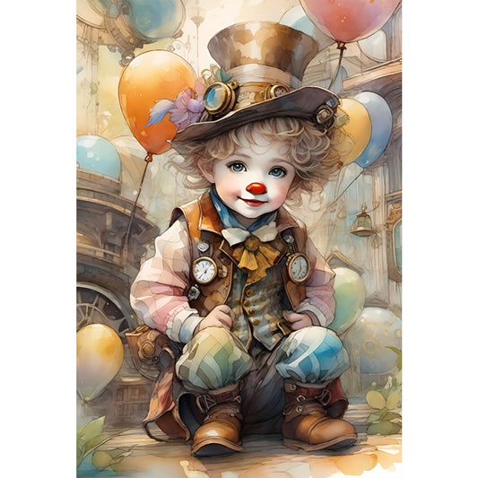 Clown Boy - Full Round Drill Diamond Painting 50*70CM