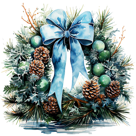 Wreath - 18CT Stamped Cross Stitch 30*30CM