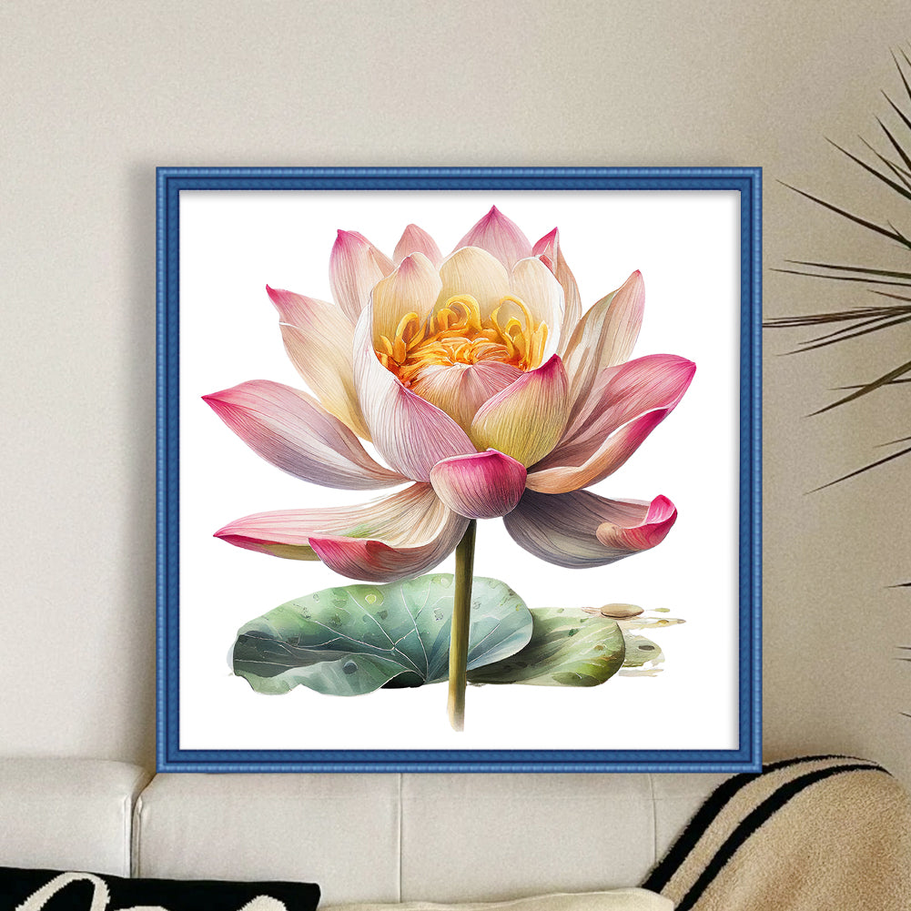 Lotus - 11CT Stamped Cross Stitch 40*40CM