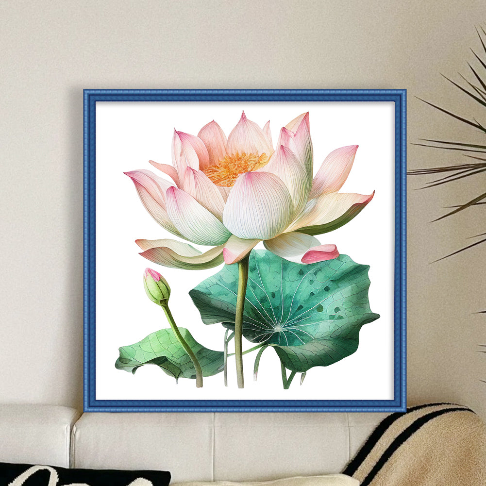 Lotus - 11CT Stamped Cross Stitch 40*40CM
