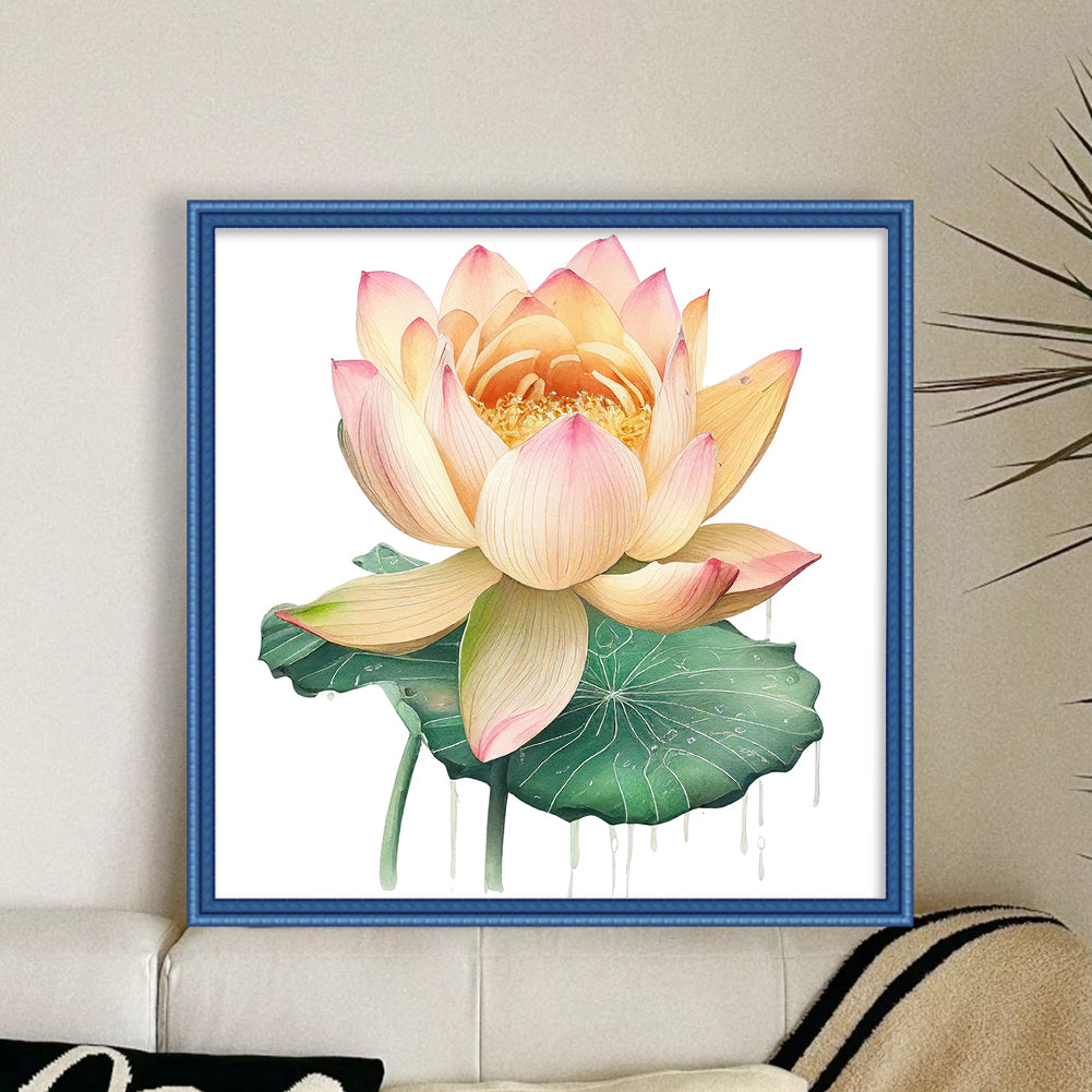 Lotus - 11CT Stamped Cross Stitch 40*40CM