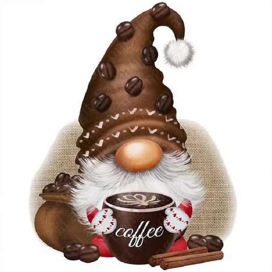 Coffee Gnome - 11CT Stamped Cross Stitch 40*40CM