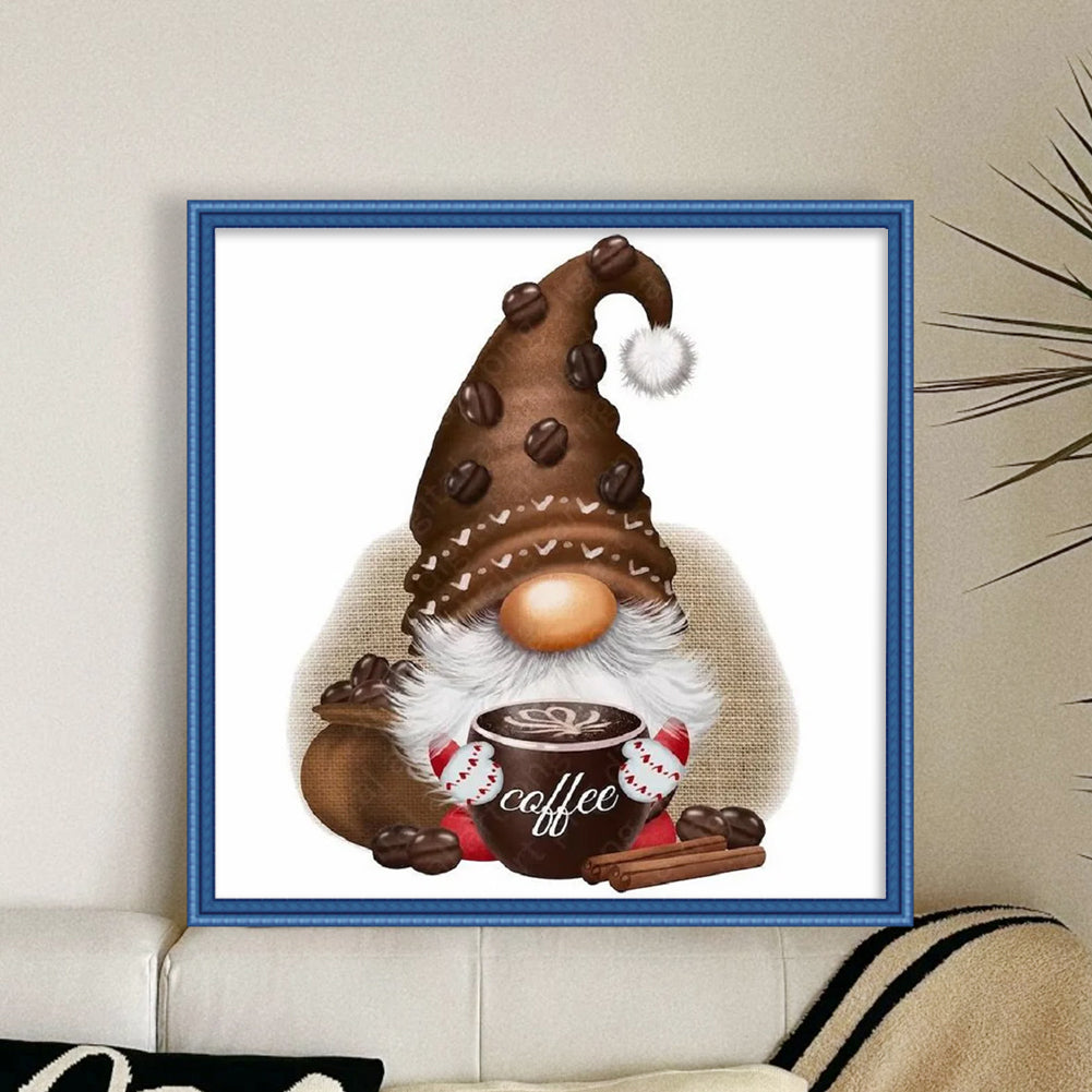 Coffee Gnome - 11CT Stamped Cross Stitch 40*40CM