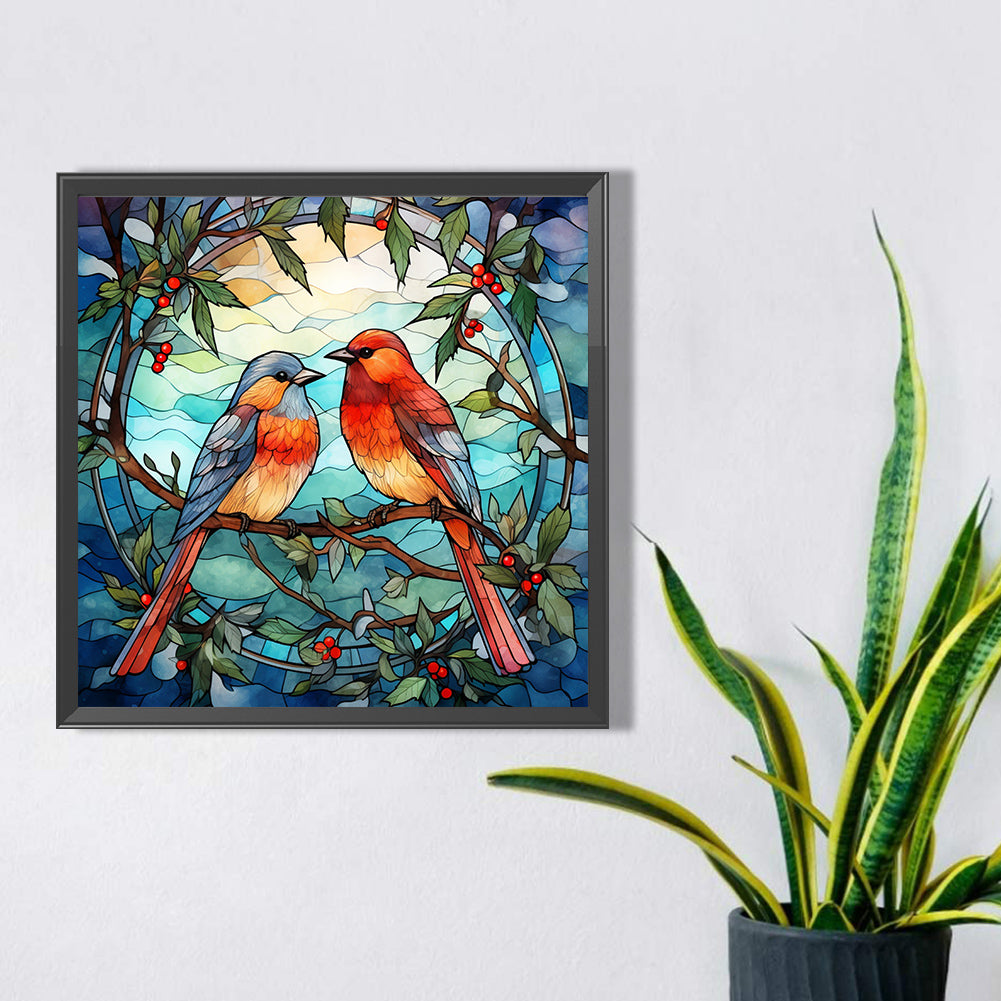 Pair Of Cardinals - Full Square Drill Diamond Painting 40*40CM