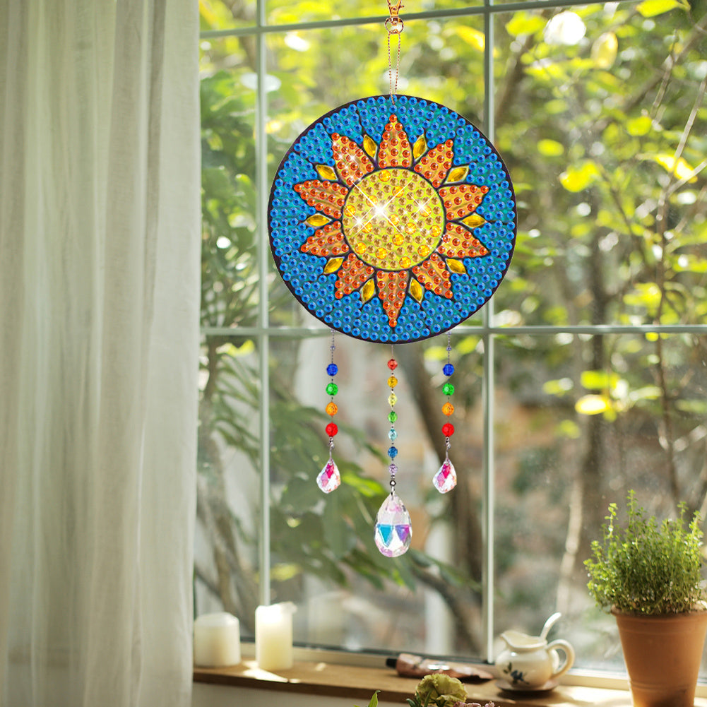 Suncatcher Double Sided Crystal Painting Ornaments for Windows Decor (Gerbera)
