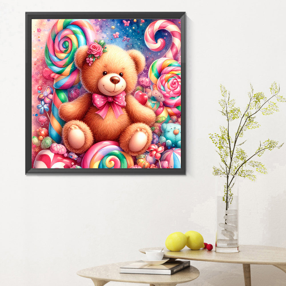 Candy Bear - Full Round Drill Diamond Painting 30*30CM