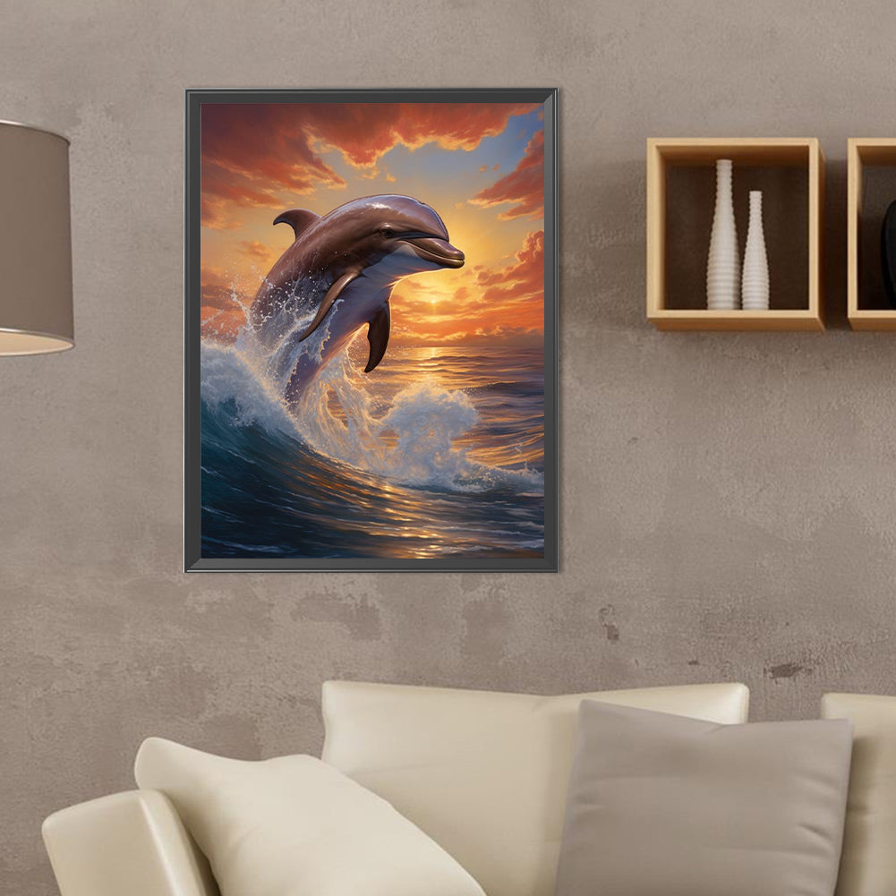 Dolphin - Full Round Drill Diamond Painting 30*40CM