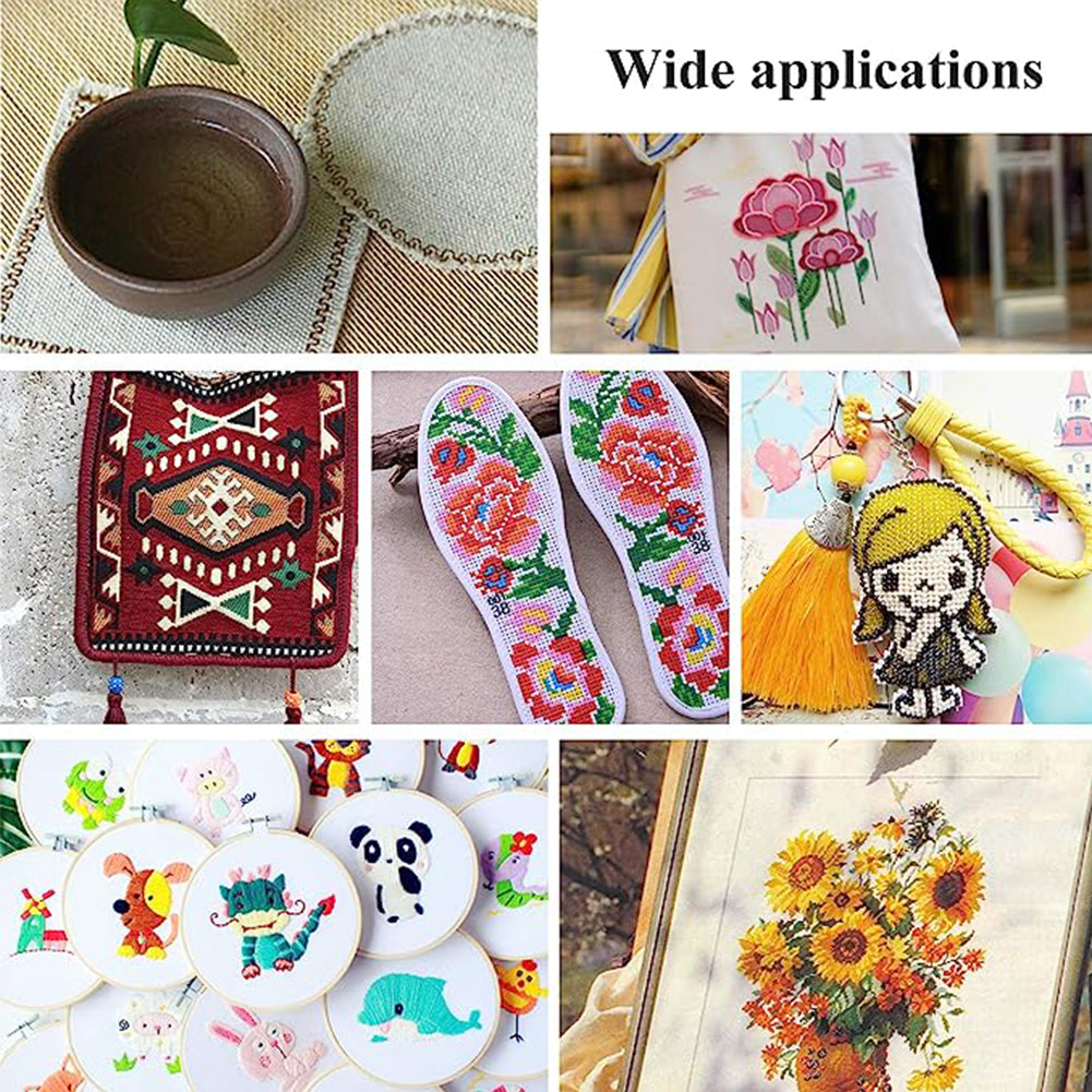 5 pcs 11 Count Embroidery Cross Stitch Fabric for Embroidery Beginner (12x12in)