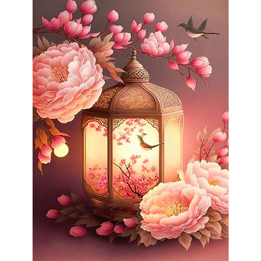 Flower And Bird Lanterns - 11CT Stamped Cross Stitch 40*56CM