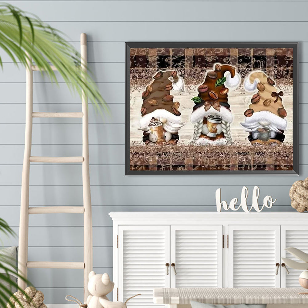 Coffee Bean Gnome - Full Round Drill Diamond Painting 40*30CM