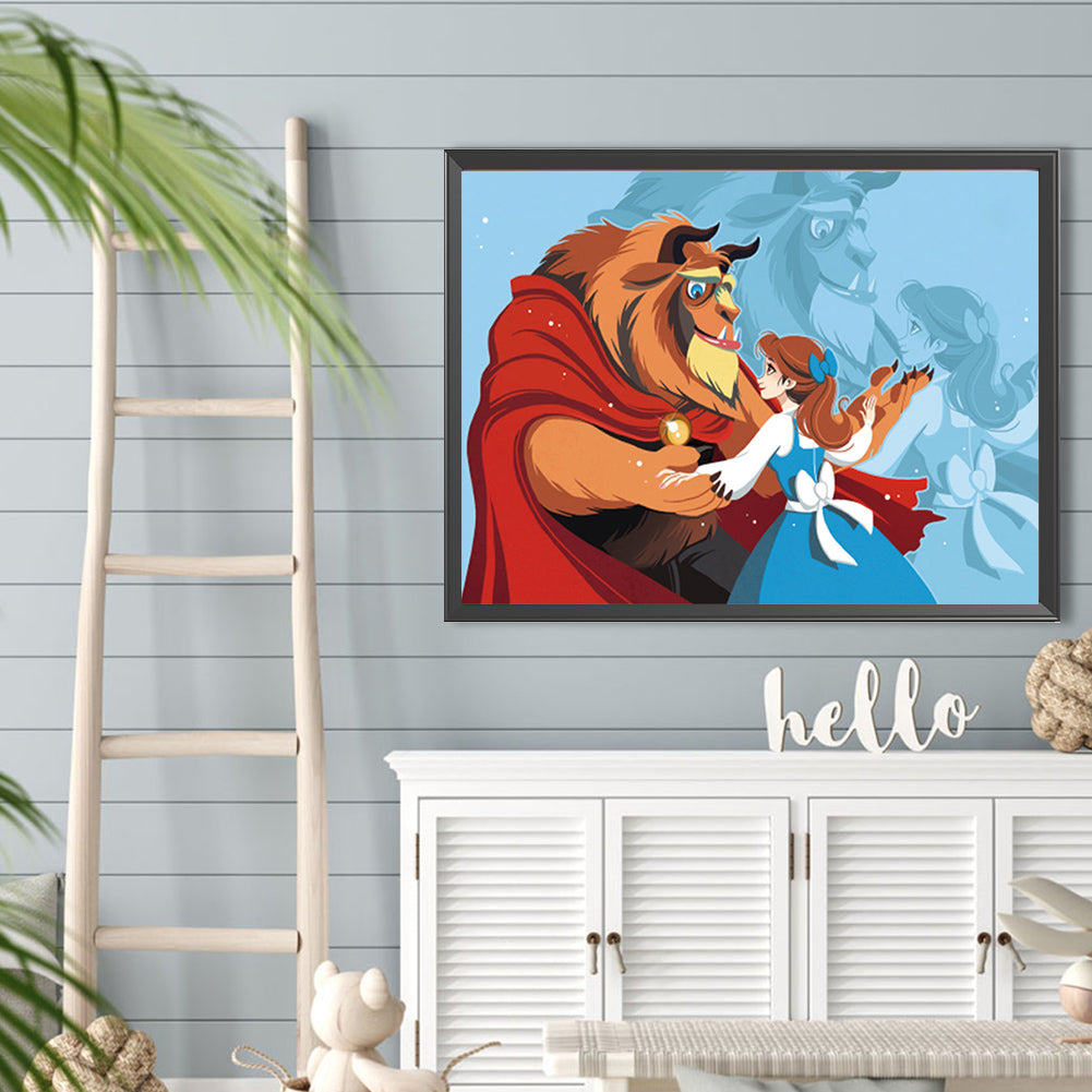 Beauty And The Beast Dance Together - Full Round Drill Diamond Painting 40*30CM