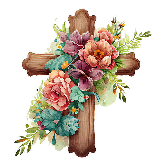 Cross Flowers - 11CT Stamped Cross Stitch 40*40CM