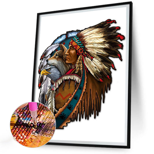 Indians - Full Round Drill Diamond Painting 30*40CM