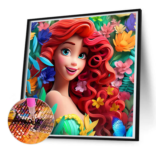 Mermaid Ariel - Full Round Drill Diamond Painting 50*50CM
