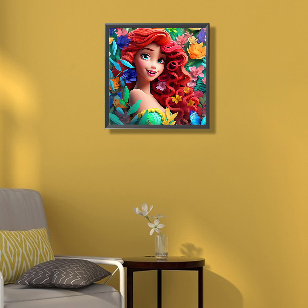 Mermaid Ariel - Full Round Drill Diamond Painting 50*50CM