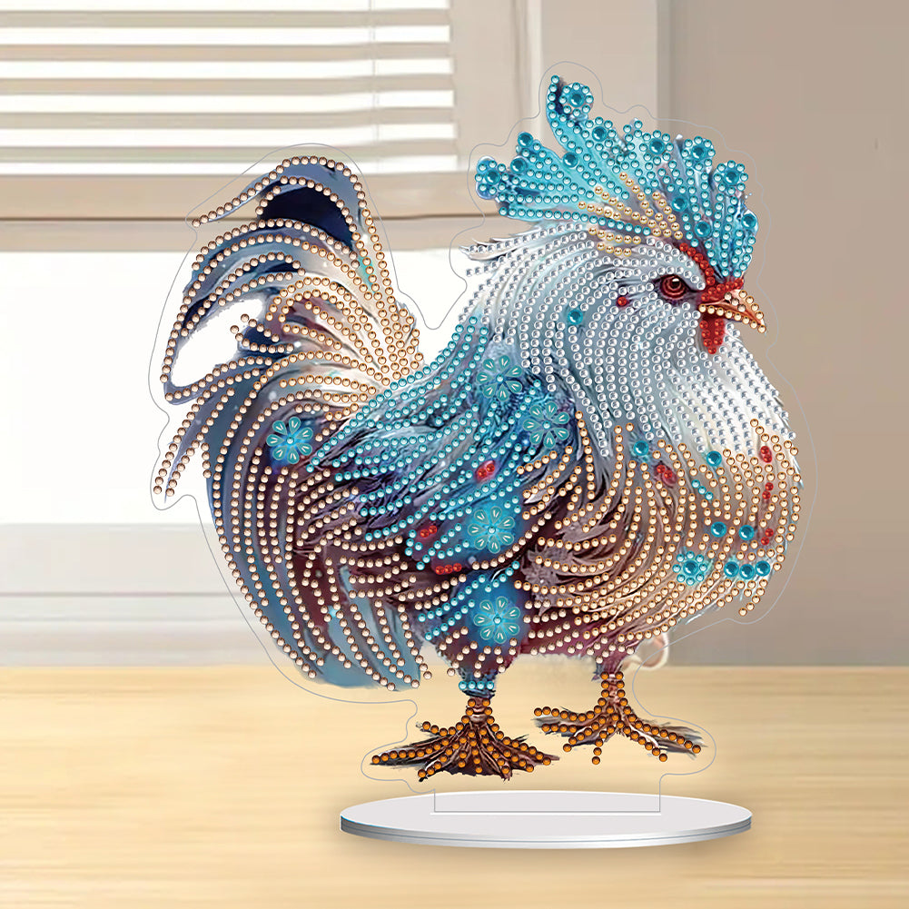Chinese Zodiac Chicken Diamond Painting Desktop Ornament for Office Decor