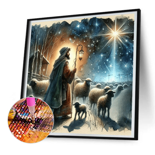 Nativity Of Jesus On Desert Camel - Full Round Drill Diamond Painting 30*30CM