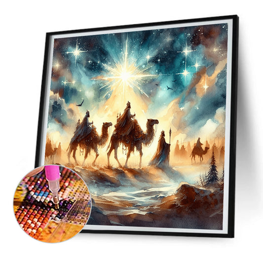 Nativity Of Jesus On Desert Camel - Full Round Drill Diamond Painting 30*30CM