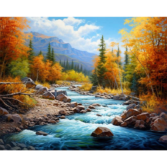 Woods Lake - Full Square Drill Diamond Painting 50*40CM